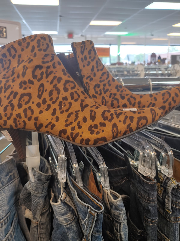 Leopard Boots- not your typical thrift store