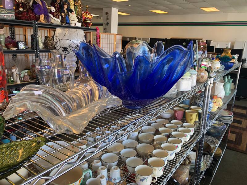 Thrift Store Blue Glass Bowl
